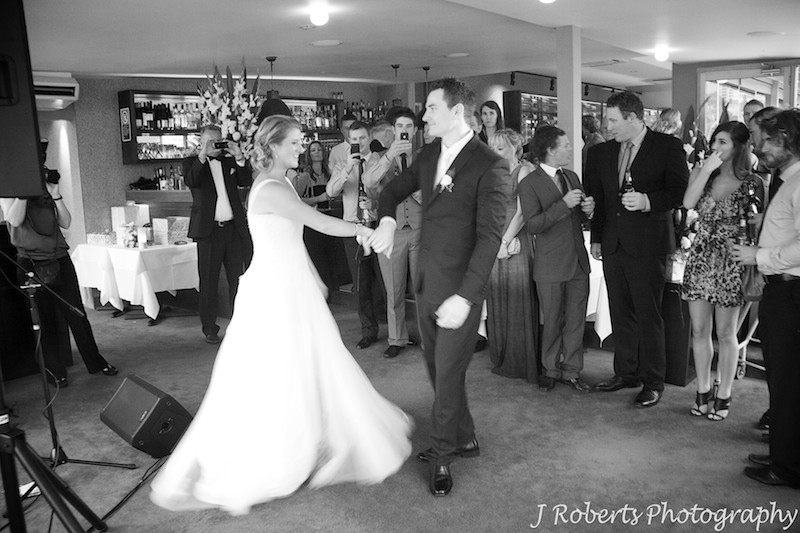Bride and grooms first dance at Sails Lavender Bay = wedding photography sydney